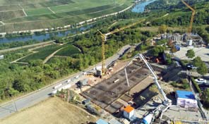 Luftbild auf Zenz Massivhaus Baustelle in Wincheringen 